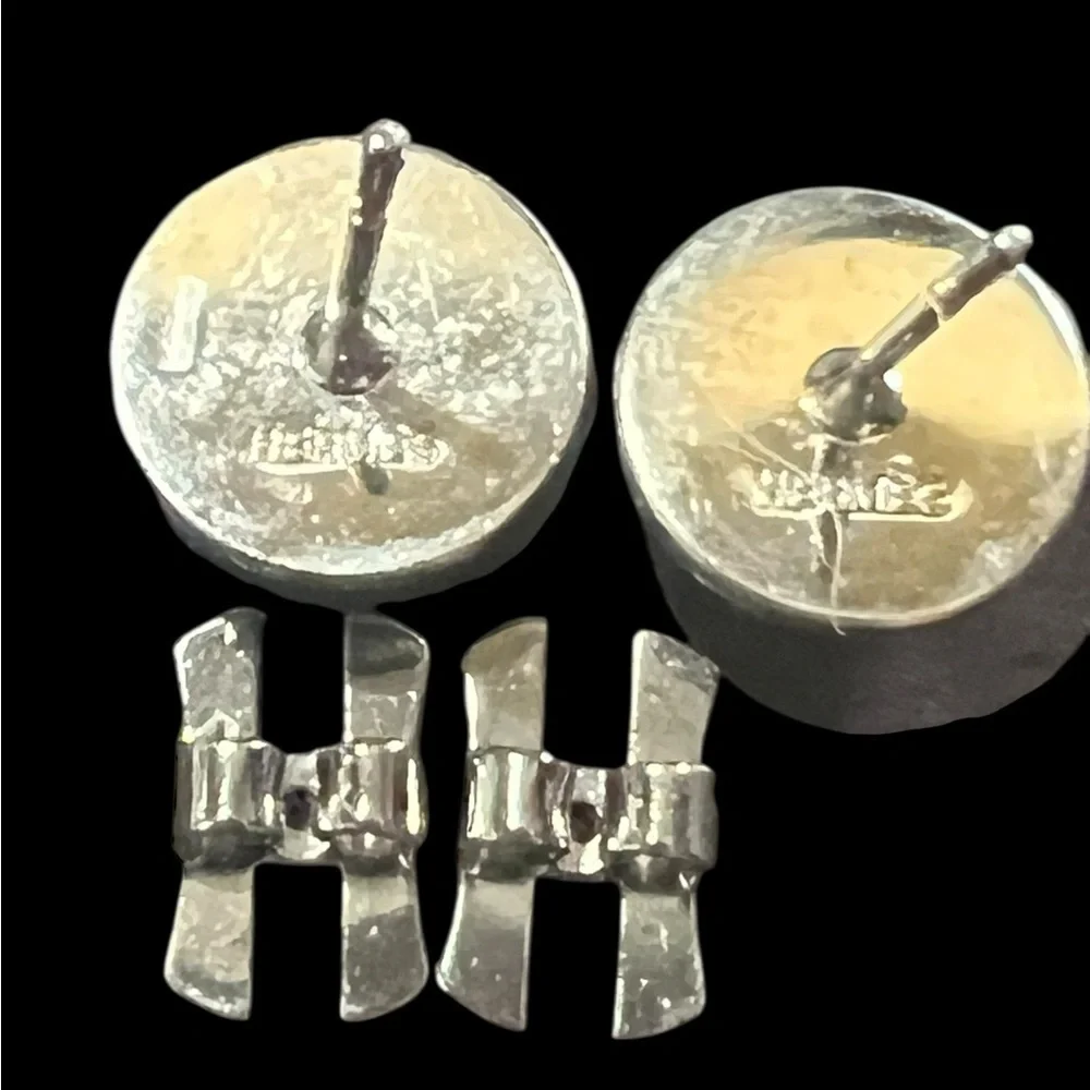 Hermes Cream and Silver Earrings - Picture 4 of 4